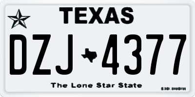 TX license plate DZJ4377