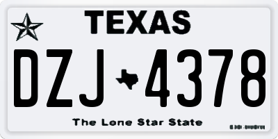 TX license plate DZJ4378