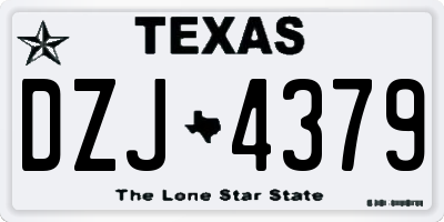 TX license plate DZJ4379