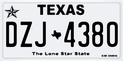 TX license plate DZJ4380