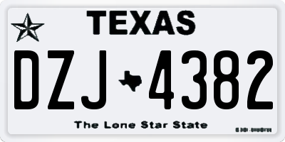 TX license plate DZJ4382