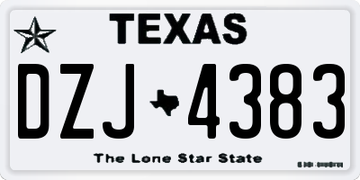 TX license plate DZJ4383