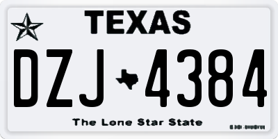 TX license plate DZJ4384