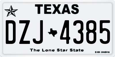 TX license plate DZJ4385