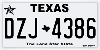 TX license plate DZJ4386