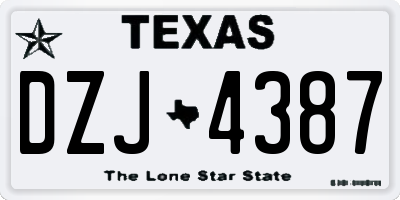 TX license plate DZJ4387