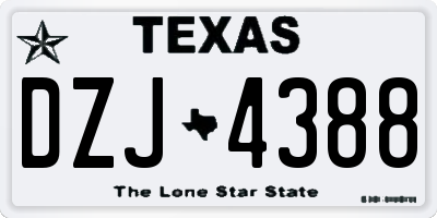TX license plate DZJ4388