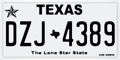 TX license plate DZJ4389