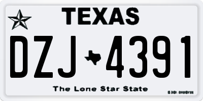 TX license plate DZJ4391