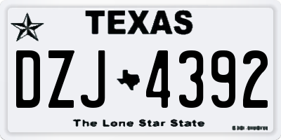 TX license plate DZJ4392
