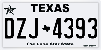 TX license plate DZJ4393