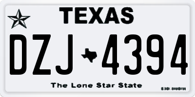 TX license plate DZJ4394