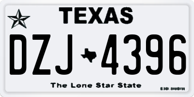 TX license plate DZJ4396