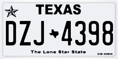 TX license plate DZJ4398
