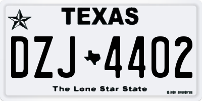TX license plate DZJ4402