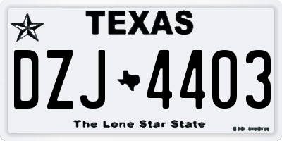 TX license plate DZJ4403