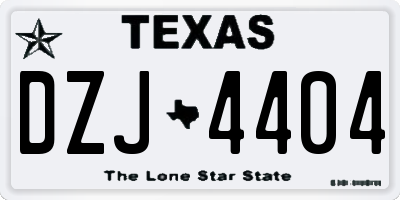 TX license plate DZJ4404