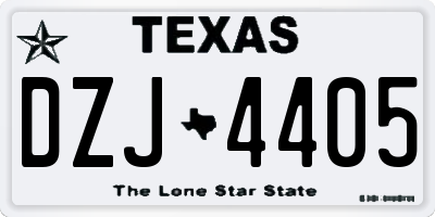 TX license plate DZJ4405