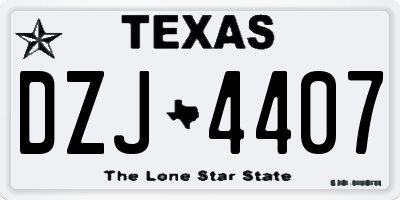 TX license plate DZJ4407