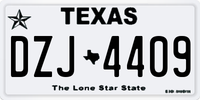 TX license plate DZJ4409