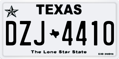 TX license plate DZJ4410