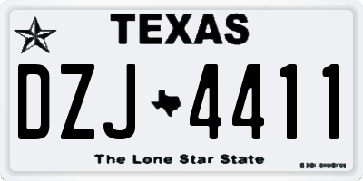TX license plate DZJ4411