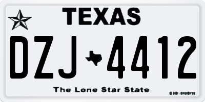 TX license plate DZJ4412