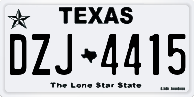 TX license plate DZJ4415