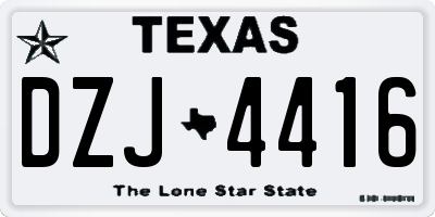 TX license plate DZJ4416