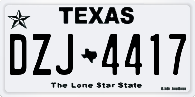TX license plate DZJ4417