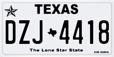 TX license plate DZJ4418