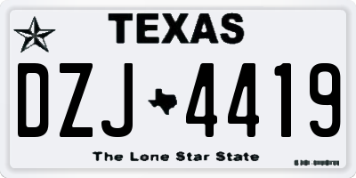 TX license plate DZJ4419