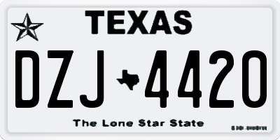 TX license plate DZJ4420
