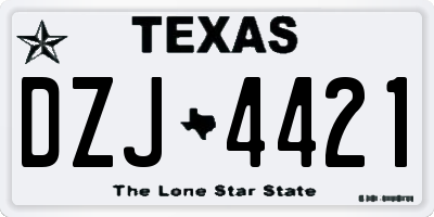 TX license plate DZJ4421
