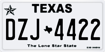 TX license plate DZJ4422