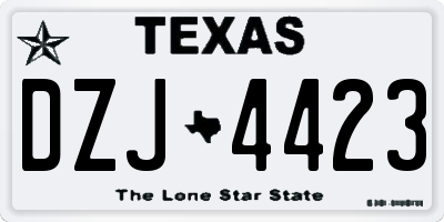 TX license plate DZJ4423