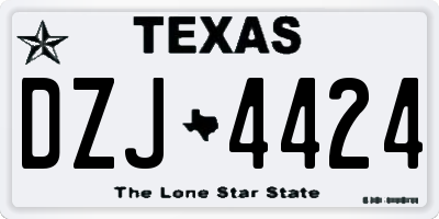 TX license plate DZJ4424