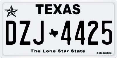 TX license plate DZJ4425