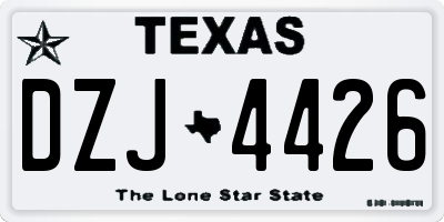 TX license plate DZJ4426