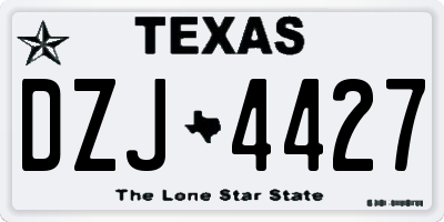 TX license plate DZJ4427
