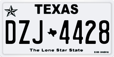 TX license plate DZJ4428
