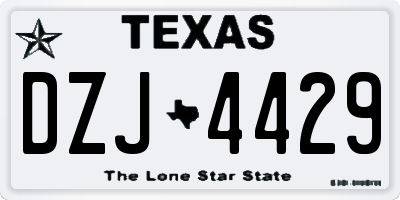 TX license plate DZJ4429