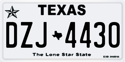 TX license plate DZJ4430