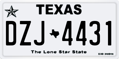 TX license plate DZJ4431