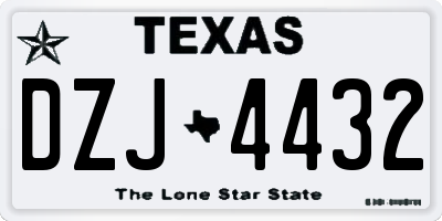 TX license plate DZJ4432