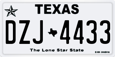 TX license plate DZJ4433