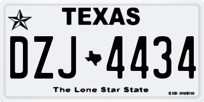 TX license plate DZJ4434