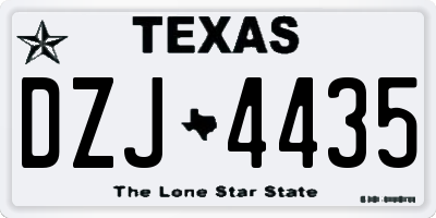 TX license plate DZJ4435