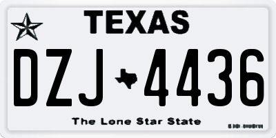 TX license plate DZJ4436
