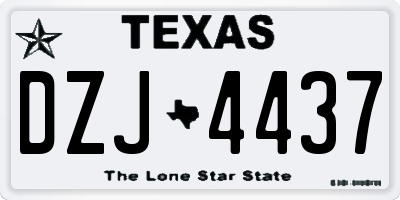 TX license plate DZJ4437